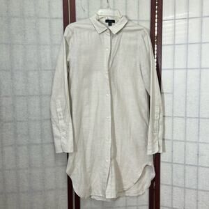 J.CREW LINEN BLEND RELAXED FIT BEACH‎ SHIRT SIZE XS